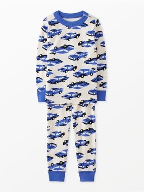 Hanna Andersson Blue Car-Print Kids Pajama Set